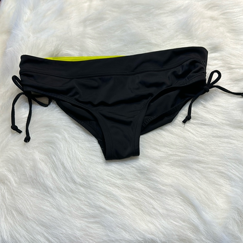 Nike Black Bikini Bottoms with Neon Yellow Accent